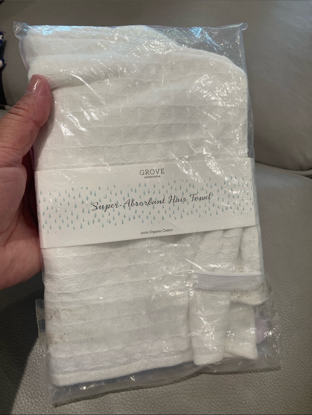 New Grove Super Absorbant Hair Towel. Organic Cotton